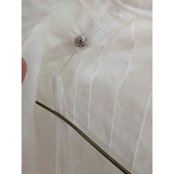 Madewell Pintuck Eyelet Mini Dress XXS White Long Sleeve Cottagecore NU568 NWT - Picture 15 of 15